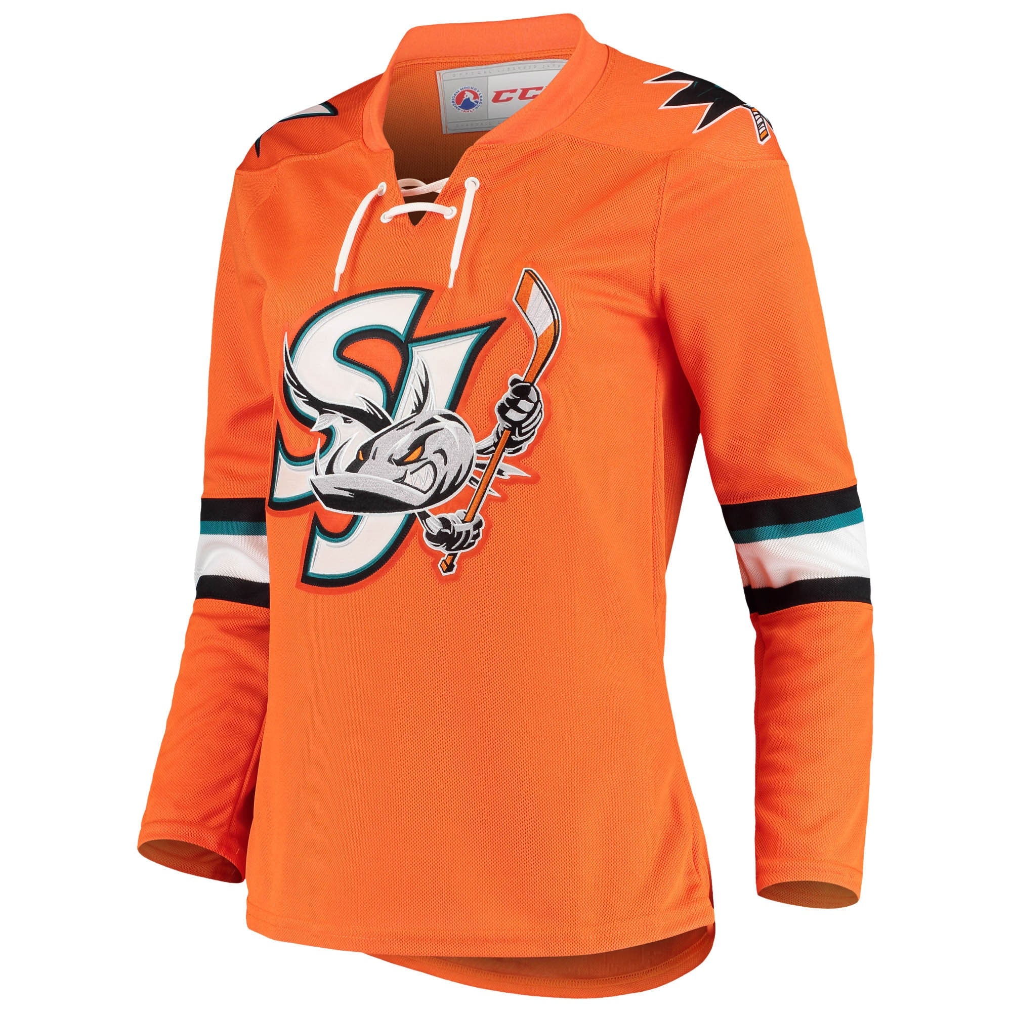 San Jose Barracuda CCM Women's Premier Alternate Jersey - Orange - Image 2