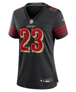 Alternative view of Christian McCaffrey San Francisco 49ers Nike Women's 2025 Rivalries Collection Game Jersey - Black