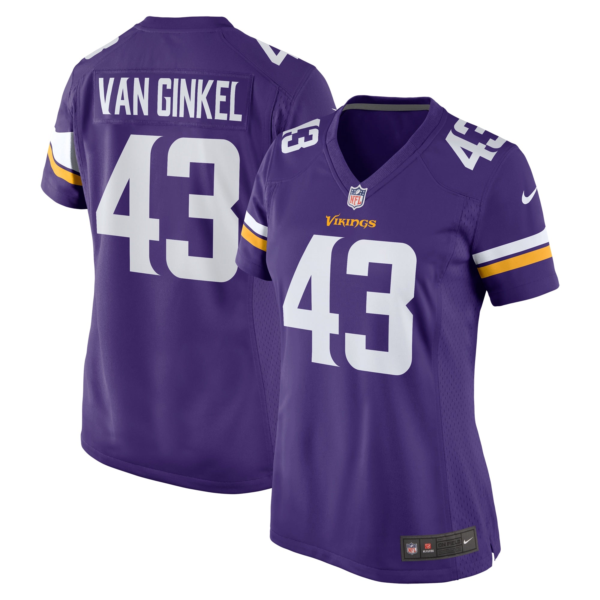 Andrew Van Ginkel Minnesota Vikings Nike Women's Alternate Game Jersey - White/Purple - Image 5