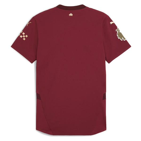 Manchester City Puma 2024/25 Third Authentic Replica Blank Patch Jersey - Burgundy - Image 3