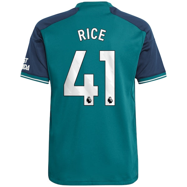 Declan Rice Arsenal adidas Youth 2023/24 Third Replica Player Jersey - Green - Image 3