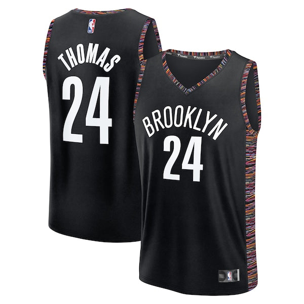 Cam Thomas Brooklyn Nets Youth 2025/26 City Edition Fast Break Jersey - Black