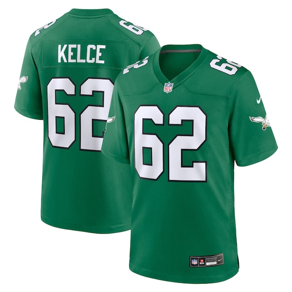 Jason Kelce Philadelphia Eagles Nike Alternate Game Player Jersey - Kelly Green/Green - Image 2