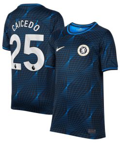 Mois¨¦s Caicedo Chelsea Nike Youth 2023/24 Away Stadium Replica Player Jersey - Navy