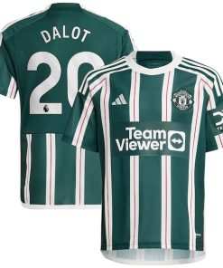 Diogo Dalot Manchester United adidas Youth 2023/24 Away Replica Player Jersey - Green