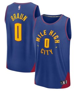 Christian Braun Denver Nuggets  Fast Break Replica Player Jersey - Statement Edition - Blue