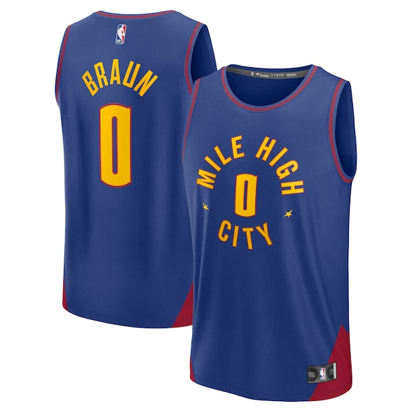 Christian Braun Denver Nuggets Fast Break Replica Player Jersey - Statement Edition - Blue