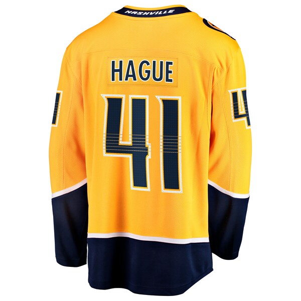 Nicolas Hague Nashville Predators Home Breakaway Jersey - Gold - Image 3