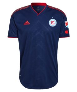 Alternative view of Chris Mueller Chicago Fire adidas 2024 Water Tower Kit Authentic Player Jersey - Blue