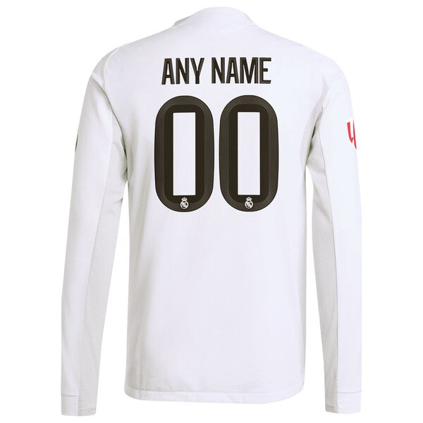 Los Merengues adidas 2025/26 Home Authentic Long Sleeve Custom Jersey - White/Blue - Image 4