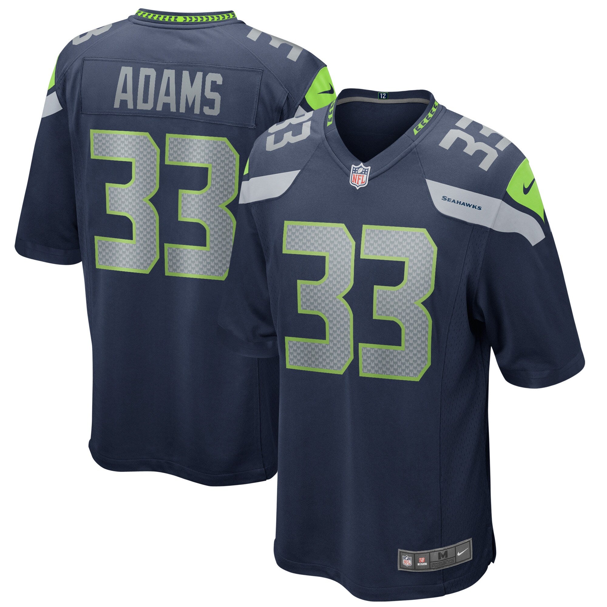 Jamal Adams Seattle Seahawks Nike Game Jersey - Neon Green/Navy - Image 6