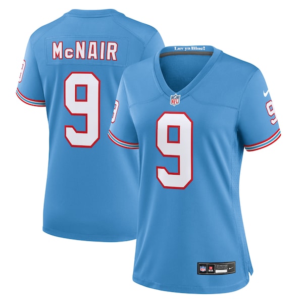 Steve McNair Tennessee Titans Nike Women's Oilers Throwback Retired Player Game Jersey - Light Blue/Navy - Image 2