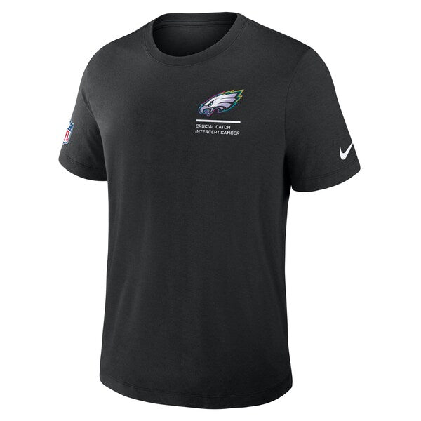 Philadelphia Eagles Nike Tall 2025 NFL Crucial Catch Tri-Blend Dri-FIT T-Shirt - Black - Image 3