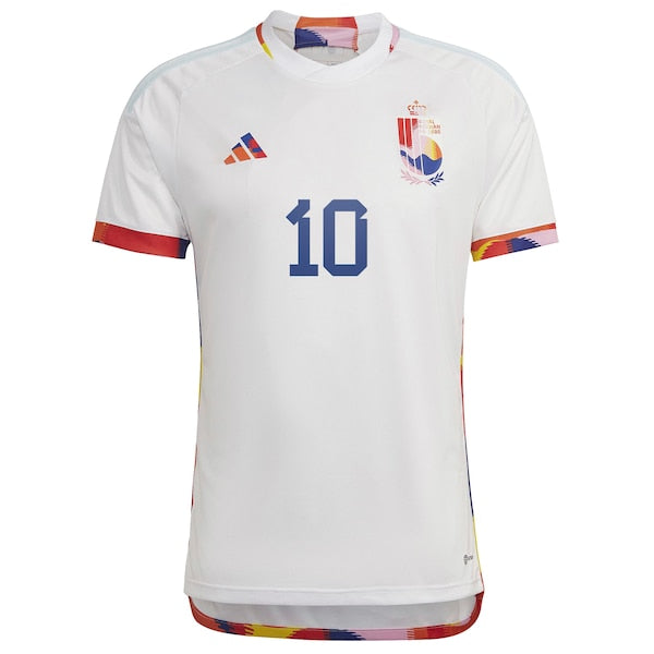 Eden Hazard Belgium National Team adidas 2022/23 Away Replica Jersey - White - Image 2