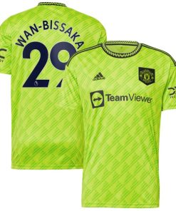 Aaron Wan-Bissaka Manchester United adidas 2022/23 Third Replica Player Jersey - Neon Green