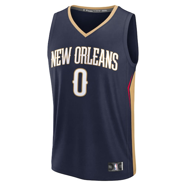 Jeremiah Fears New Orleans Pelicans 2025 NBA Draft First Round Pick Fast Break Replica Jersey - Icon Edition - Navy - Image 2