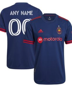 Chicago Fire adidas 2021 Primary Authentic Custom Jersey - Navy