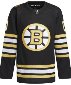 Alternative view of Boston Bruins adidas   100th Anniversary Primegreen Authentic Custom Jersey - Black