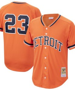 Kirk Gibson Detroit Tigers  Cooperstown Collection Mesh Batting Practice Button-Up Jersey? - Orange