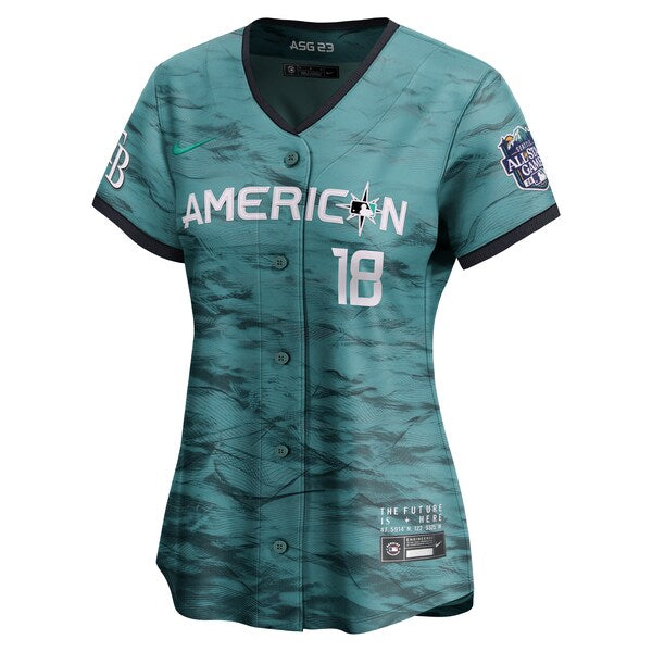 Shane McClanahan American League Nike Women's 2023 MLB All-Star Game Limited Player Jersey - Teal - Image 2