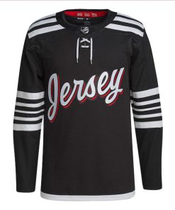 Alternative view of New Jersey Devils adidas Men's 2021/22 Alternate Primegreen Authentic Jersey - Black