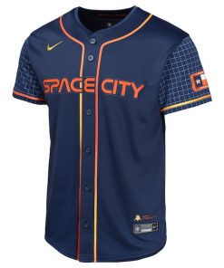 Alternative view of Houston Astros Nike Youth City Connect Custom Limited Jersey - Navy