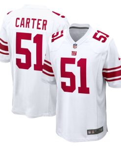 Alternative view of Abdul Carter New York Giants Nike First Round Pick Game Jersey - White/Red/Royal