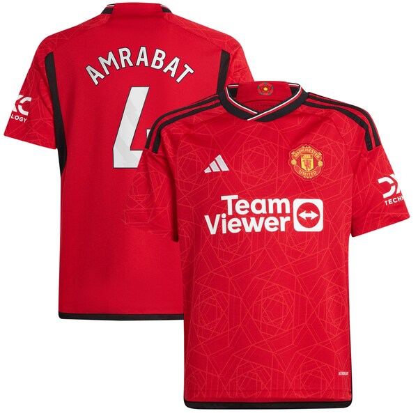 Sofyan Amrabat Manchester United adidas Youth 2023/24 Home Replica Player Jersey?ยจC Red