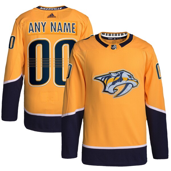 Nashville Predators adidas Home Primegreen Authentic Custom Jersey - Gold
