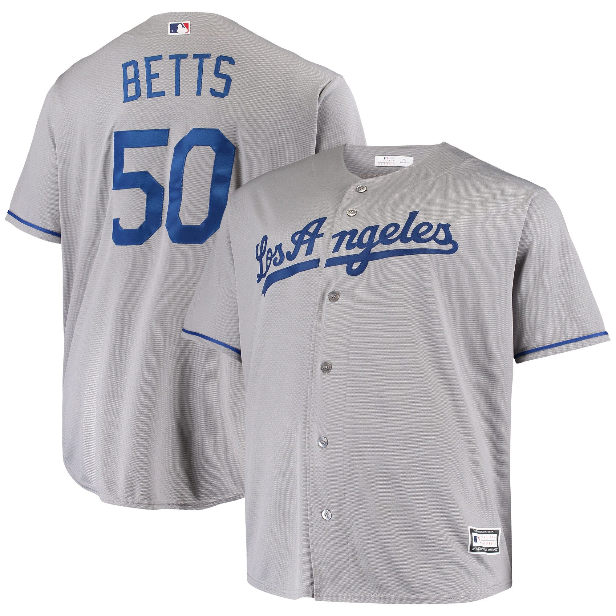 Mookie Betts Los Angeles Dodgers Big & Tall Replica Player Jersey - White/Gray/Royal - Image 7