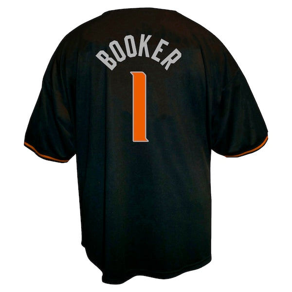 Devin Booker Phoenix Suns Profile Big & Tall Name & Number Button-Up Jersey - Black - Image 3