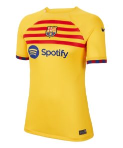 Alternative view of Robert Lewandowski Barcelona Nike Women's 2022/23 Fourth Breathe Stadium Replica Player Jersey - Yellow