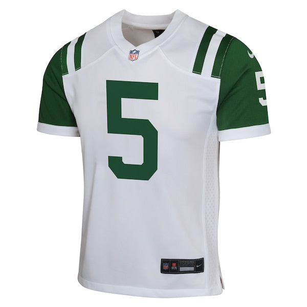 Garrett Wilson New York Jets Nike Youth Classic Alternate Game Jersey - White - Image 2
