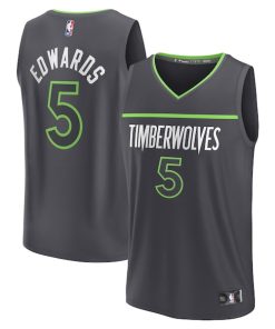 Anthony Edwards Minnesota Timberwolves  Fast Break Replica Player Jersey - Statement Edition - Anthracite