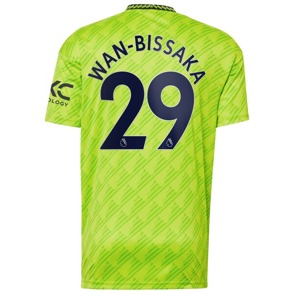 Aaron Wan-Bissaka Manchester United adidas 2022/23 Third Replica Player Jersey - Neon Green - Image 3