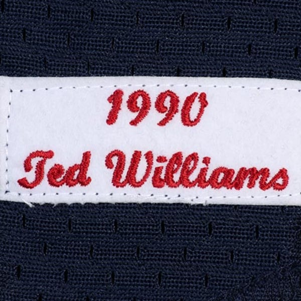 Ted Williams Boston Red Sox 1990 Authentic Cooperstown Collection Batting Practice Jersey - Navy Blue - Image 5