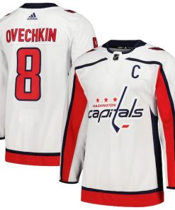 Alexander Ovechkin Washington Capitals adidas Away Captain Primegreen Authentic Player Jersey - White/Navy/Red