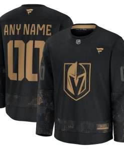Vegas Golden Knights  2024 Military Appreciation Personalized Long Sleeve Practice Jersey - Black