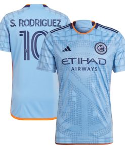 Santiago Rodr¨ªguez New York City FC adidas 2024 The Interboro Kit Replica Player Jersey?¨C Light Blue