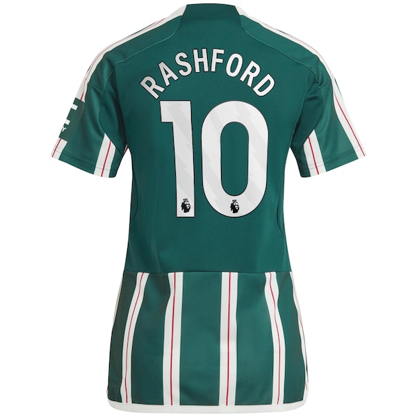 Marcus Rashford Manchester United adidas Women's 2023/24 Away Replica Player Jersey - Green/Red - Image 4