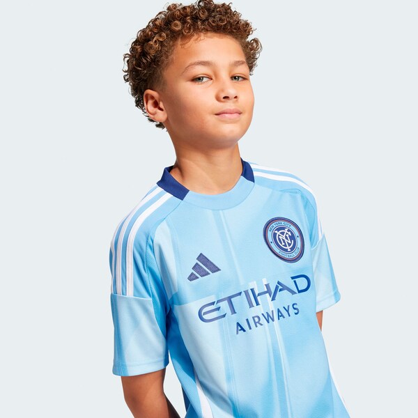 New York City FC adidas Youth 2025 The Excelsior Kit Replica Jersey - Light Blue - Image 6