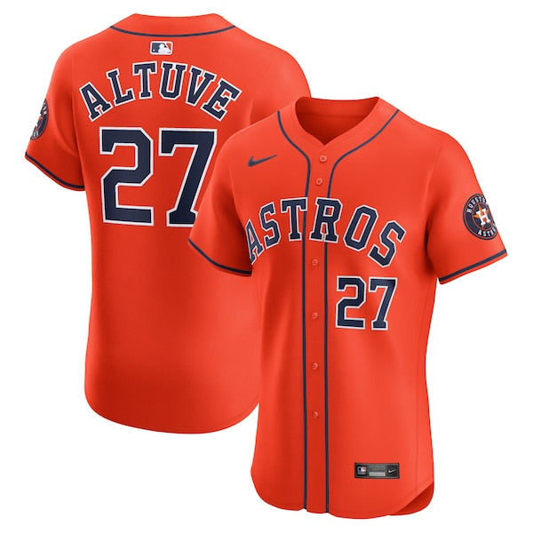Jose Altuve Houston Astros Nike Alternate Elite Player Jersey - Orange/Navy - Image 2