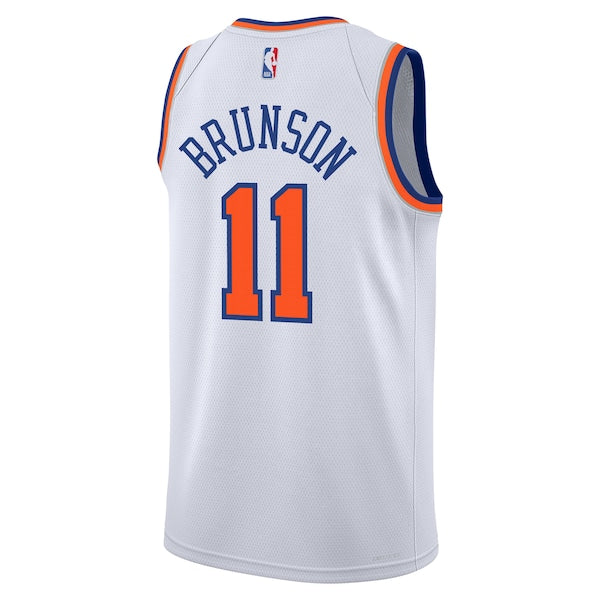 Jalen Brunson New York Knicks Nike Youth Association Swingman Jersey - White - Image 7