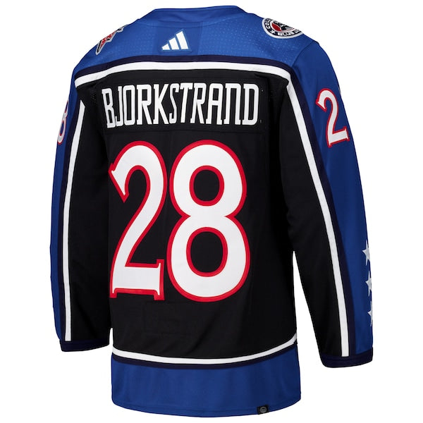 Oliver Bjorkstrand Columbus Blue Jackets adidas Reverse Retro 2.0 Authentic Player Jersey - Black - Image 3