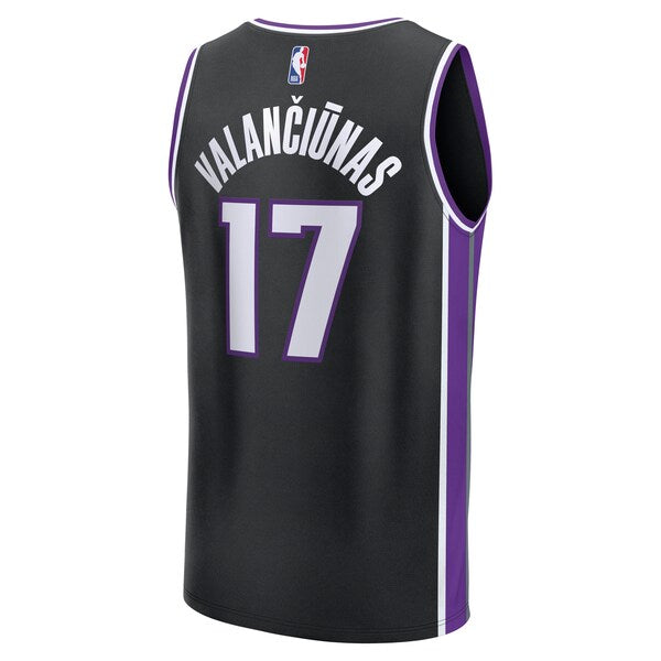 Jonas Valan?i¨±nas Sacramento Kings Fast Break Replica Jersey - Black - Icon Edition - Image 3