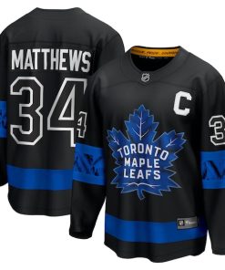 Alternative view of Auston Matthews Toronto Maple Leafs  C Premier Breakaway Player Jersey - Black/White