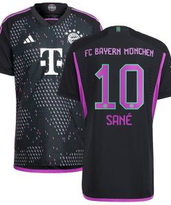 Leroy San¨¦ Bayern Munich adidas 2023/24 Away Authentic Player Jersey - Black/White