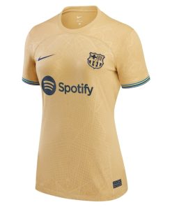 Alternative view of Ansu Fati Barcelona Nike Women's 2022/23 Away Breathe Stadium Replica Player Jersey - Yellow