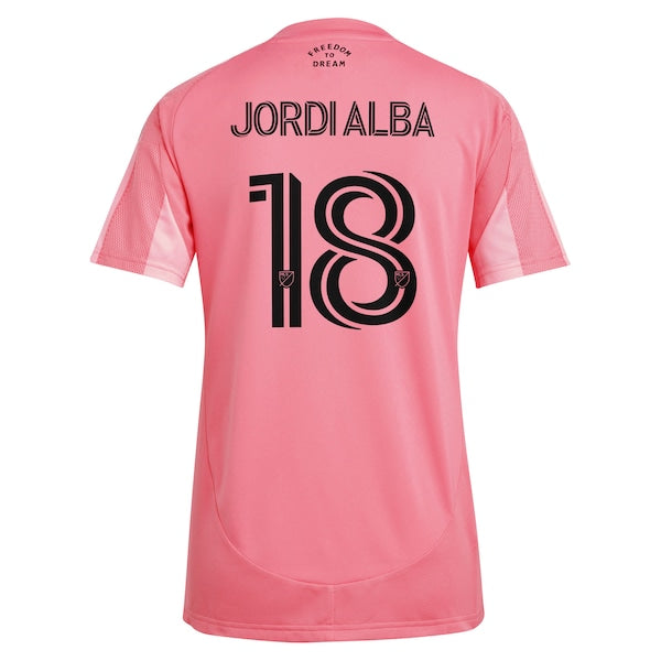Jordi Alba Inter Miami CF adidas Women's 2025 Euforia Replica Player Jersey - Light Pink - Image 3