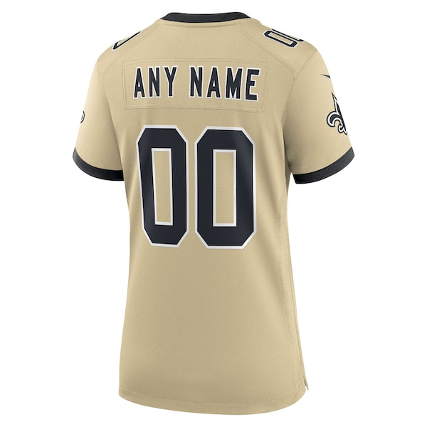 New Orleans Saints Nike Women's Gameday Golds Alternate Custom Game Jersey - Gold/Black - Image 4
